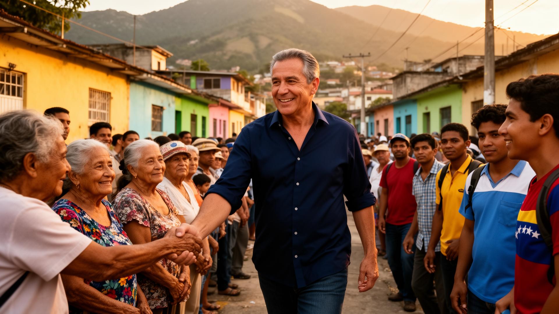 Julio César caminando con la comunidad